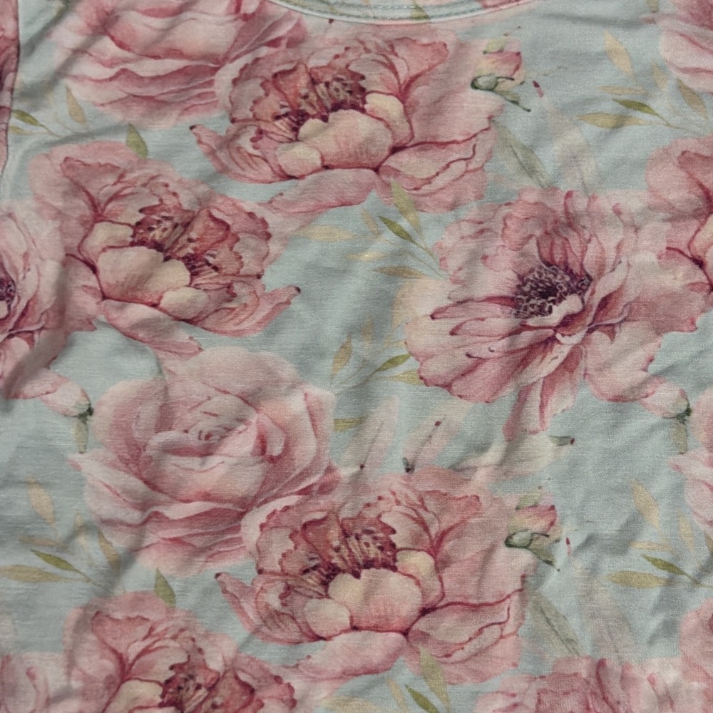Posh Peanut Toddler Girls Sz 2T Light Floral Roses Bamboo 2pc Pajamas Pants Top - Picture 4 of 6